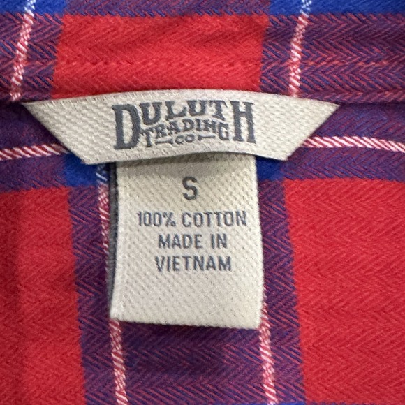 Duluth Trading Co Women's Free Swingin Flannel Button Up Shirt Size Small MINT! - Picture 7 of 9